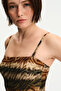 Cesira Strapless Zebra Patterned Glitter Swimsuit - 6