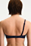Navy Blue Hailey One-Shoulder Textured Bikini Top - 2