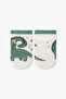 Boy's Sleepasaurus Prince Patterned Cotton 3 Pairs Booties Socks - 5