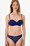 Navy Blue Pop up Lace Bra - 2