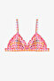 Girl's Pink Vicky Triangle Gingham Patterned Bikini Set - 3
