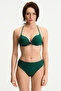 Green Cuffed Mid-Waist Bikini Bottom - 4