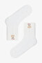 Marshmallow Girl's Cutie Bear Bear Patterned 3-Piece Sock Socks - 3