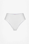 White High Drawstring High Waist Bikini Bottom - 4
