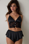 Black Satin Lace Cami - 3
