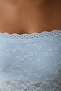 Light Blue Square Neckline Removable Underwire Covered Bodysuit - 6