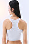 Remoable Padded Racer Back Crop Light Grey Top - Stitch Collection - 4