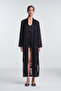 Black Amara Floral Patterned Long Sleeve Dressing Gown