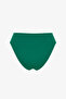 Green Cuffed Mid-Waist Bikini Bottom - 6