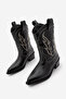 Women's Pointed Toe Cowboy Embroidered Western Boots Tevlus Black