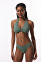 Green New Underwire Triangle Twist Bikini Top - 4
