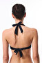 Black Clean Hot Gathering Halter Bikini Top - 2