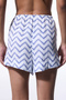 Navy Blue Biana Lace-Up Detailed Zigzag Patterned Shorts - 3