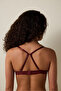 Burgundy Melange Triangle Bra Without Underwire and Padding - 5