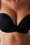 Low-cut Wow Strapless Push Up Padded Underwire Black Bra - 2
