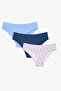 Daisy Flower Patterned Regular Waist 3-Piece Hipster Panties