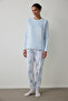 Light Blue Magic Thermal Effect Sweatshirt Pajama Top - 2