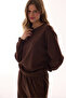 Brown Crew Neck Oversized Modal Sweatshirt - 2