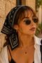 Drop Pattern Black-White Soft Bandana Scarf 50X50 cm
