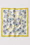 Citrus Garden Pattern Yellow Satin Bandana Scarf 50×50 cm - 2