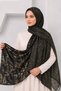 Mosaic Brush Pattern Black-Gold Double-Sided Shawl