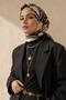 Horse Pattern Black-Cream Soft Scarf 90X90 cm - 2