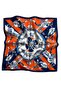Chain Pattern Cobalt Blue-Orange Soft Bandana Scarf 50X50 cm - 4