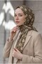 Crepe Daisy Patterned Mink Color 75X195 Non-Fading Shawl - 3