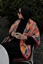 Modern City Pattern Pink-Orange Soft Scarf 90X90 cm