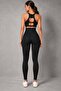 Women's Black High Waist Corset Leggings with Hooks, Push up Fitness Leggings - 6