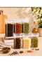 6-Piece Transparent Acrylic Vacuum Lid Spice Container 300 ml with Label Gift - 2