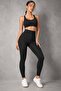 Women's Black High Waist Corset Leggings with Hooks, Push up Fitness Leggings - 2