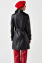 Juliet Genuine Lambskin Belted Women's Trench Coat Black - 7
