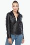 Genuine Lambskin Hooded Women's Coat Black