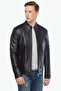 Armond Black Jumbo Leather Coat - 6
