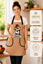 Women's Kitchen Apron with Rabbit Print, Water Repellent, Stain Resistant, Adjustable Straps, 2 Pockets - 8