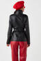Nena Genuine Lambskin Belted Women's Trench Coat Black - 7