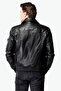 Yenzo Black Men's Genuine Leather Coat - 4