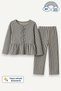 Girl's Striped Ruffle Pajama Set 5-16 Years 12046