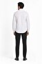 White Half Italian Collar Long Sleeve Pocketless Slim Fit Cls Shirt 1004255174 - 4