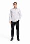White Sleeve Striped Pattern Cloth Footed Italian Collar Pocketless Flexible Classic Slim Fit Shirt 1004250201 - 3