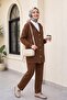 Hooded Clamshell Pocket Trousers Set - Tan