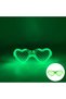 Green Led Light-Up Heart Glasses – 3 Modes Party - Glow Glasses (5263) - 3
