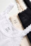 Women's Black Rope Strap Cotton Lycra Lace Athlete Undershirt Body-Hugging Stretch Fabric - 3050 - 4