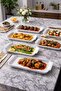 Kütahya Pure 6-Piece Long Rectangular Serving Plate Set for Breakfast, Meze, Catering, and Dowry - 4