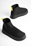 Black Stretch Detailed Thick Sole Fur Winter Women's Boots - 7