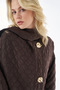 Quilted Patterned Scarf Wear and Go Dark Brown - 4