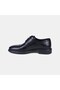 Men's Black Laced Textured Leather Classic Shoes - 3