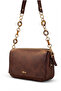 Lyra Nubuck Women's Shoulder Bag Brown Multi-Compartment Daily Stylish Bag - 4