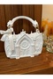 White Bridal Bag Gothic Style Figured Bag 15X20 cm (Hard Plastic)